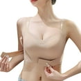 thumbnail image 2 of Women's I-Back Invisible Correction Bra Front Button Lifting Gathering Sagging Correction Bra No Riding Up Ultra Comfort Soft T-Shirt Bras One Piece Seamless Bra, 2 of 7
