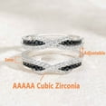 thumbnail image 4 of SHELOVES Ring Enhancer for Engagement Rings Black White Cubic Zirconia Wedding Bands 925 Sterling Silver Size 7, 4 of 7