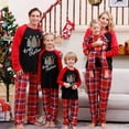 thumbnail image 1 of Merry Xmas Letter Print Family Christmas Pajamas Set 2024 New Year Clothes Adults Kids Matching Outfit Baby&Dog Romper Xmas Look, 1 of 4