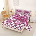 thumbnail image 2 of Erosebridal Chic Pink Bows Bed Sheets,Safari Butterflies Hotpink Sequin Print King Sheets For Girls Kids 4-Piece, 2 of 6