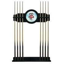 University of Wisconsin (Badger) Solid Wood Cue Rack with a Black Finish