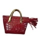 thumbnail image 3 of Bolso de mano femenino a escala 1/6, juguete de imitación de cuero sintético con borlas, 12 rojo, 3 of 9