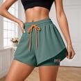 thumbnail image 2 of KKBOTIVE Womens Sport Shorts Gym Workout Yoga Running Tennis Skirts Clothes Summer Athletic Short Pants with Pocket, Green Size: S, 2 of 4