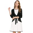 thumbnail image 2 of Cardigan Dobladillo Rizado RebeDe Punto Frente De CorbaPaMujeres Negro XXL, 2 of 6