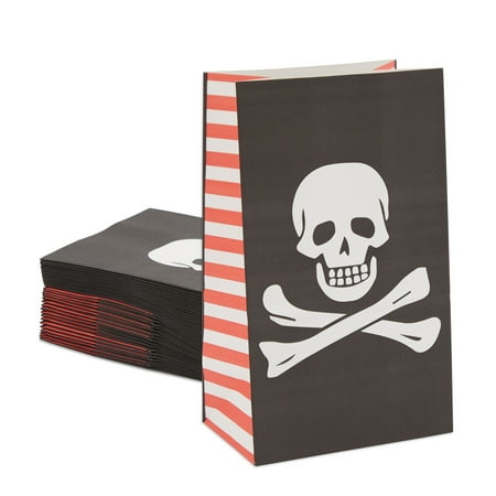 36 Pack Pirate Party Bags for Kids Birthday Party Supplies, Goodie Bags (5 x 8.7 x 3 In)