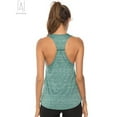 thumbnail image 5 of Gustave Women's Workout Yoga Tank Tops Quick Drying Racerback Tanks Fitness Running Athletic Loose Vest Solid Casual Sleeveless T-Shirts Activewear (Green, XL), 5 of 7