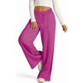 thumbnail image 2 of Aricy Wide Leg Sweatpants Women Drawstring High Waisted Joggers Casual Y2k Trouser Sweat Palazzo Pants with Pockets, 2 of 5