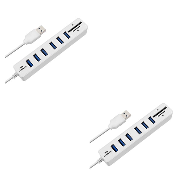 Bearachild USB Hub 2,0 Multi USB 2,0 Hub USB Splitter alta velocidad 6 puertos Hub TF lector de tarjetas todo en extensión de computadora Hub Type3 NO3