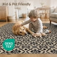 thumbnail image 4 of ODIKA Grid Checkered Trellis With Boho Geometric Tile Motifs Diamond Flowing Dynamic Easy Care Kids Safe for Small Living Room, Playroom, Bedroom, 4 of 7