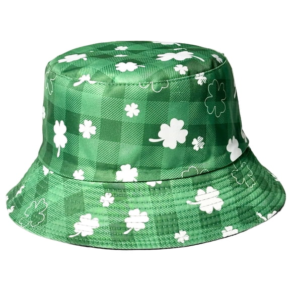 Alaiyaky St. Patrick's Day Bucket Hat Unisex Irish Sun Hat Foldable Shamrock Bucket Cap for St. Patty's Day Party, Parades, Travel, Outdoor