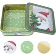 thumbnail image 2 of Christmas Iron Empty Tin Square Candy Cookie Gift Storage Container Box (Santa Claus), 2 of 5