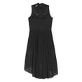 thumbnail image 6 of iiniim Girls Kids Lyrical Ballet Dance Dress Figure Ice Skating Leotard Skirted Sleeveless Performance Black 14, 6 of 7