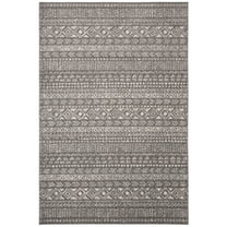 SAFAVIEH Tulum Britton Oriental Area Rug, Dark Grey/Ivory, 5'3" x 7'6"