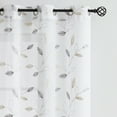 thumbnail image 3 of Pinewave Leaf Sheer Curtains 84 inch Embroidered Floral Silver Metallic Botanical Sheer Drapes Home Decor Grommet Top 38" Wx84 Lx2, 3 of 5