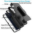 thumbnail image 3 of Galaxy S25 FE 5G Case,Takfox Samsung Galaxy S25 FE 5G Holster Phone Case with Built-in Screen Protector Swivel Belt Clip [3 Layers] Heavy Duty Full Body Protection Shockproof Kickstand Cover - Black, 3 of 8