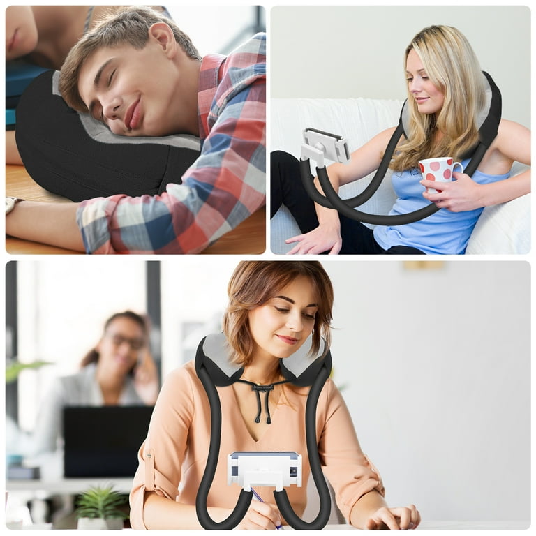 MoKo Neck Pillow Phone Holder, 360°Rotate Tablet Stand for