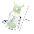 thumbnail image 2 of Kids Water Bottle 2Pcs Light Green Plastic Kawaii with Cute Antler Design for Home Use, 2 of 5