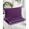 thumbnail image 2 of Pure Dark Purple Pillow Covers Standard Size 2 Pack, Simple Solid Color Soft Bed Throw Pillowcases Breathable Cooling Long Lumbar Body Pillow Sham Cover for Bed Sofa 20''x26'', 2 of 7