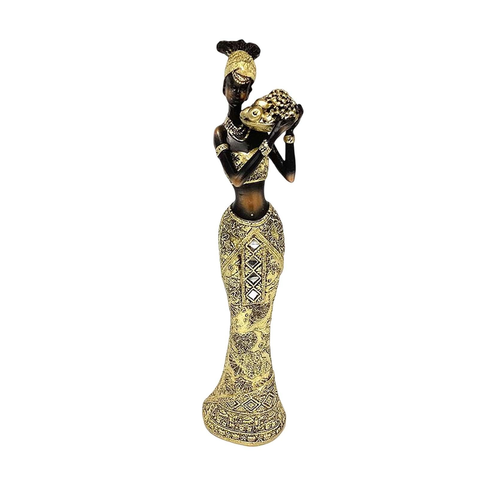 African Lady Statue Women Sculpture Art Crafts Collectible People