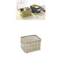 thumbnail image 2 of Taotanxi Storage Bins Basket,Collapsible Canvas Fabric Storage Basket with Handles,Rectangle Waterproof Storage Bin,8x6x4.72,White, 2 of 5