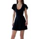 thumbnail image 1 of Lucakuins Mini vestido para mujer, manga de mosca, cuello en U, color sólido, vestido de verano, ropa de calle para fiesta diaria Lucakuins moda, 1 of 2