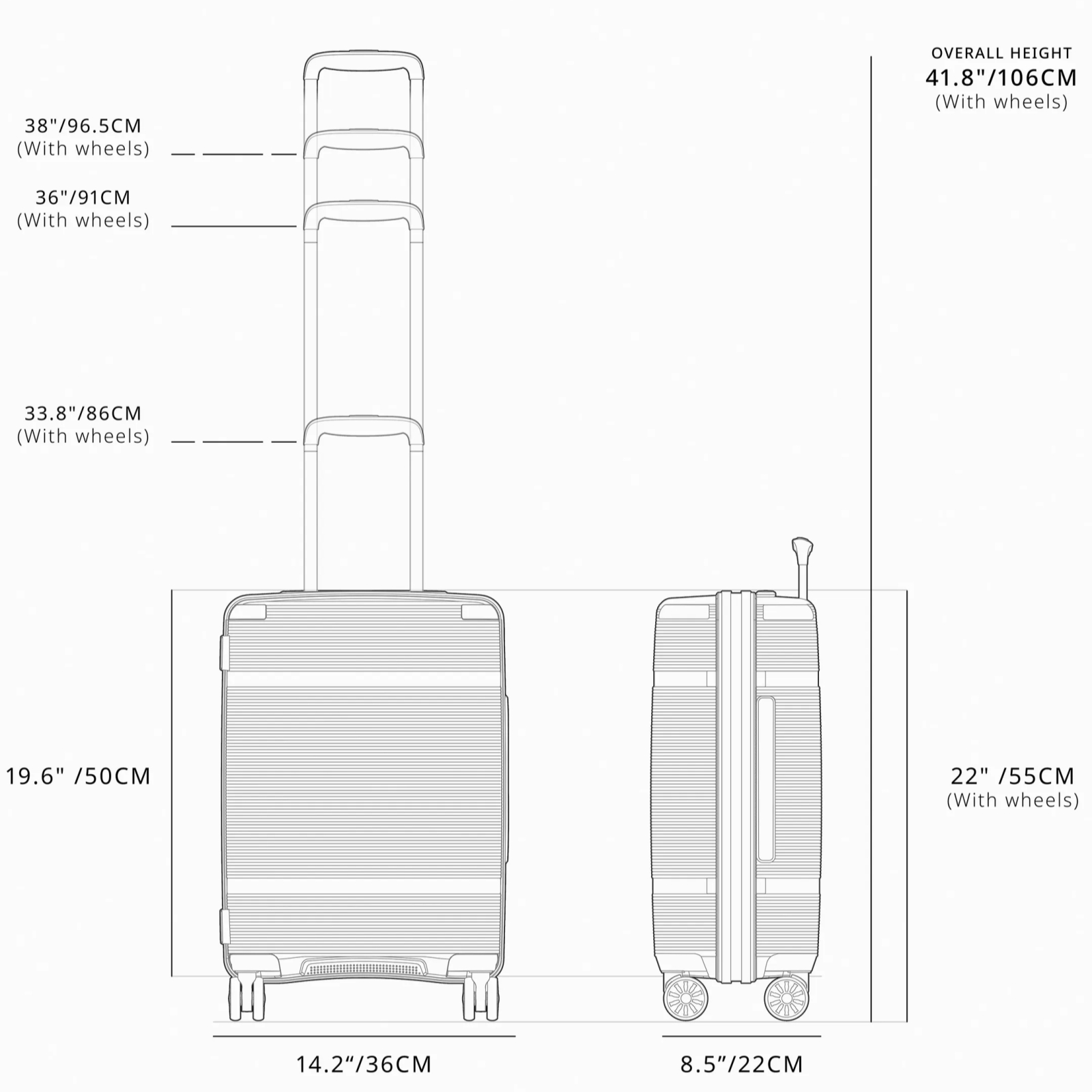 Verage Florence Hardside Carry-On PP Luggage with Spinner Wheels, 20-Inch Lightweight Expandable Suitcase with TSA Lock, Artist-Inspired Stylish Travel Luggage