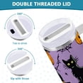 thumbnail image 3 of Yayeee 40oz Stainless Steel Tumbler with Straw and Handle Double-Wall Insulated Travel Water Bottle, Halloween Pumpkin, 3 of 8