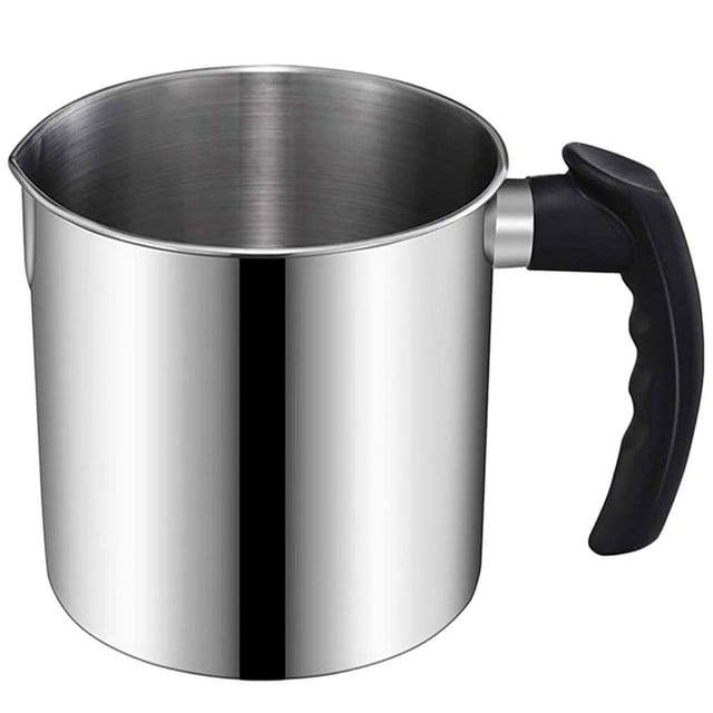 1.3L Vasija de acero inoxidable para hacer velas - Resistente al calor, boca ancha y superficie antiadherente - para derretir cera y hacer velas variadas
