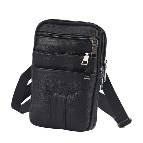MUSOIE Mini Crossbody Bag for Men Multiple Ways to Carry Shoulder Waist Pouch Sling Bag Wallet