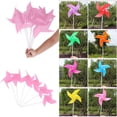 thumbnail image 2 of Venta Al Por Mayor 100 Sets Plástico Portátil 3D Rueda Molino Juguete DIY Esculturas Jardín Patio Césped Decorac Rosado CUTICAT Molino de viento portable de la flor, 2 of 7