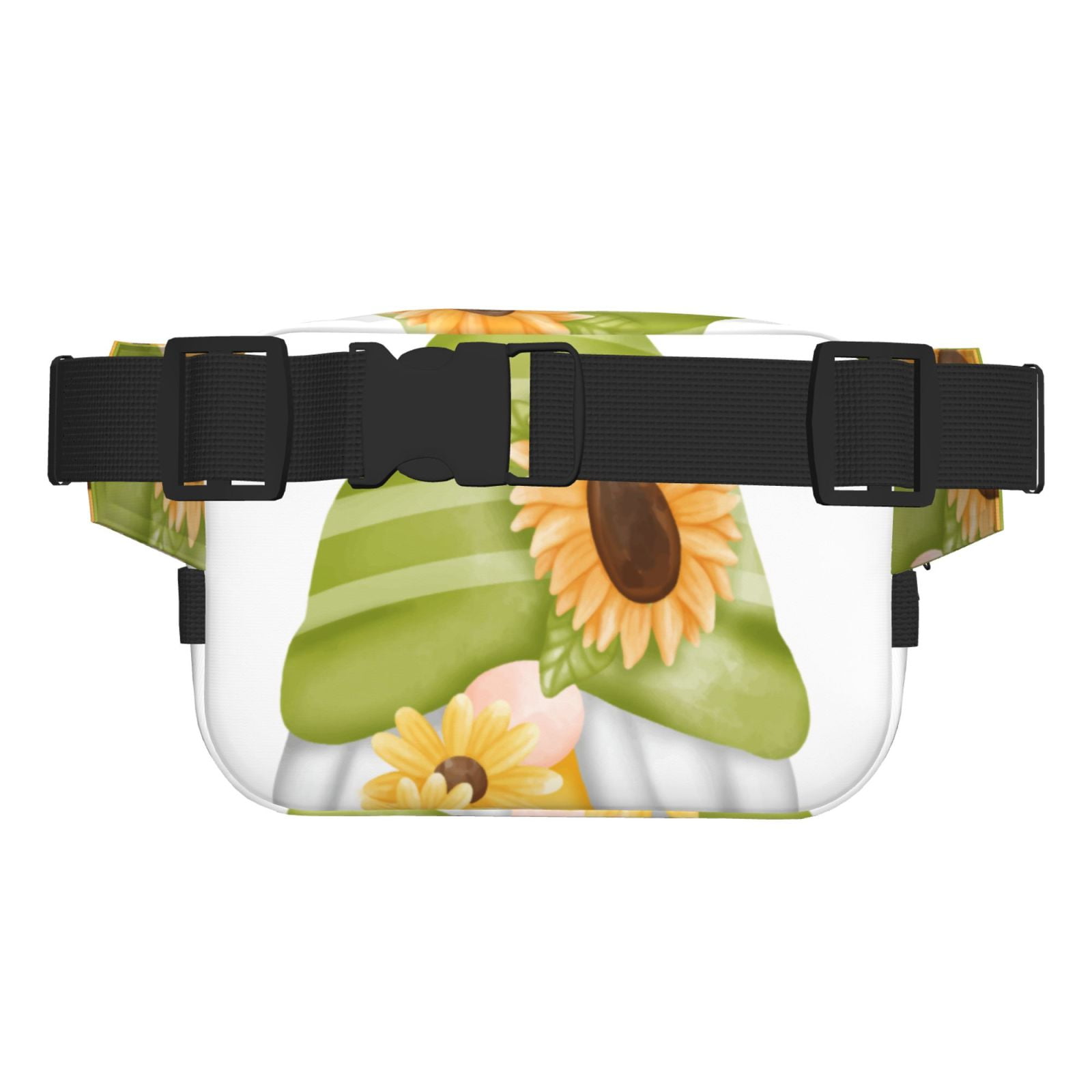 Picia Sunflower Gnomes Print Square Double-Layer Waist Bag Mini Adjustable Waist Belt Bag Exercise Running Travel Hiking