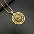 thumbnail image 3 of Mens Lion Head Necklace Pendant With Cuban Chain Male Hip Hop 14K Yellow Gold Animal Necklace Golden Jewelry, 3 of 6