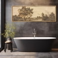 thumbnail image 4 of IDEA4WALL Extra Large Framed Canvas Print Wall Art Misty Riverbank with Solitary Tree Artwork Nature Wilderness Antique Retro Fine Art Watercolor Decorative Relax/Calm for Rooms Decor - 60"x20", 4 of 5