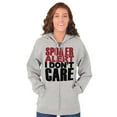 thumbnail image 4 of Spoiler Alert Rude Sarcastic Humor Zip Up Hoodie Men's Women's Brisco Brands L, 4 of 6