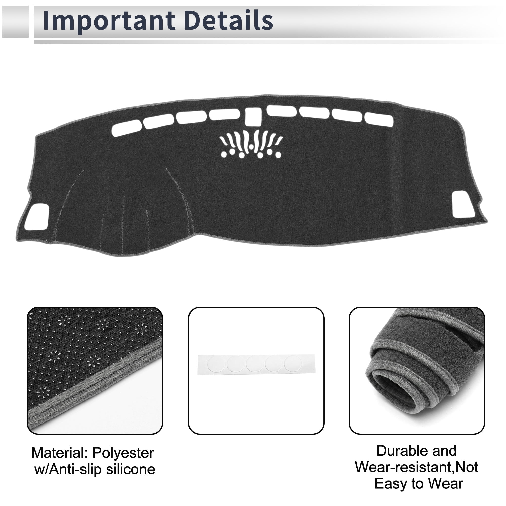 Unique Bargains Dash Cover for KIA Sportage 2017-2022 Non-Slip Dashboard Carpet Black