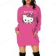 thumbnail image 3 of Vestido sexy hasta la rodilla para mujer, de primavera y otoño, con capucha, manga larga, con bolsillos de HELLO KITTY, vestido sencillo e informal ajustado, 3 of 5