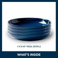 thumbnail image 3 of Corelle Stoneware 4-Piece Set of 30 oz Pasta Bowls, Service for 4, Navy Blue, 3 of 9