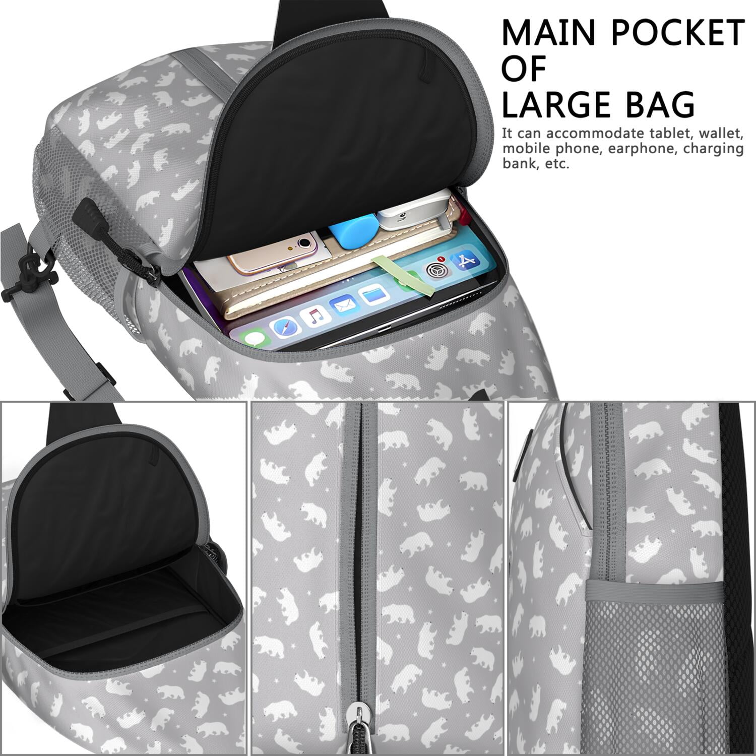 Sky Night Forest Design Travel Chest Bag for Women Men – Sturdy plastic buckle, Adjustable shoulder strap, Reversible strap – Artistic Pattern Design for Travel, Hiking, Outdoor