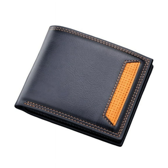 Wallet for Men Wallet Men's Wallet Short Wallet Leather Wallet Men Men's Leather Wallet Purse Men(Black)