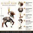 thumbnail image 3 of Desaam Ram Christmas Tree Ornament, 3.14 in, Jewel-Like Details with Gold Hanging Cord, 3 of 6