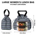 thumbnail image 5 of Boho Bohemia Geometric Line Art Drawstring Lunch Bag Women - Drawstring Lunch Bag Insulated for Work Office - Stain-Resistant Large Lunchbags for Women with Multi-Pockets, 5 of 6