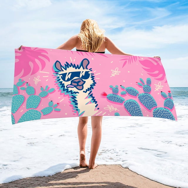 LSLJS Beach Towel Summer Beach Essentials Microfiber Beach Towels Super Lightweight Colorful Bath Towel Sandproof Beach Blanket Multi-Purpose Towel for Travel Swimming Pool 30x60 Inch