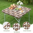 thumbnail image 4 of Brown Footballs and Bows Pattern Square Fitted Tablecloth with Elastic Edge,Square Table Cover,Washable Elastic Table Cover for Home Kitchen Party Decor 34"x34", 4 of 6