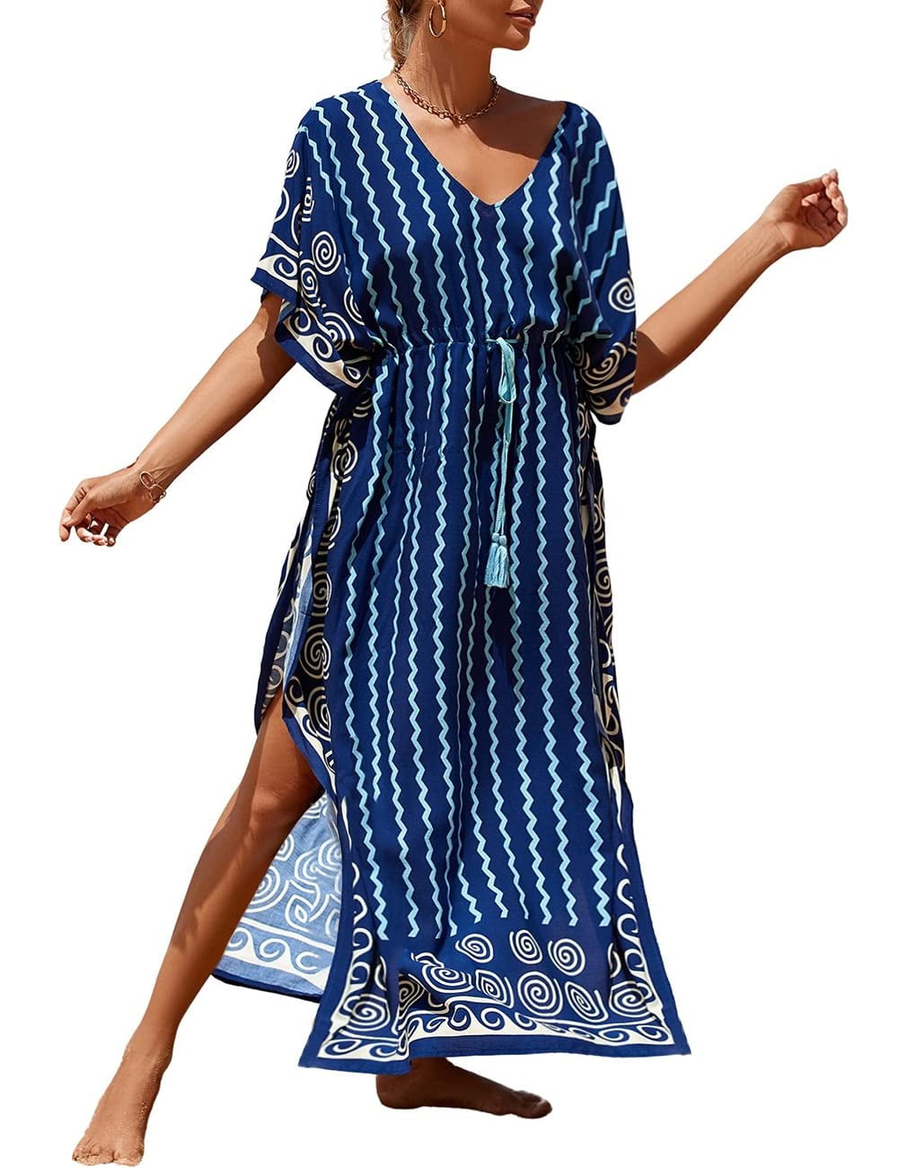 Bsubseach Kaftan Dresses for Women Plus Size Maxi Swimsuit Beach Cover ...