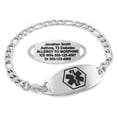 thumbnail image 1 of MedicEngraved Stainless Steel Custom Medical Alert Bracelet - 5mm Figaro Link, 1 of 8