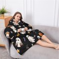 thumbnail image 5 of Oversized Wearable Blanket Hoodie,Costumed Ghost Halloween Pattern Sherpa Blanket Hoodie with Super Pockets,Super Warm Fuzzy Pullover for Women & Men, 5 of 6