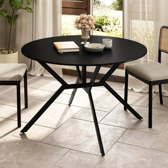 Harmijoy Folding Dining Table 47" Extendable Round Kitchen Table w/Drop Leaves for Home
