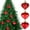 G-Red, variant on 24Pcs Mini Heart Ornaments, 3 Different Finishes Heart Shaped Hanging Ornaments, 1.8 inch Hanging Christmas Baubles, Mini Hanging Decoration Wedding Anniversary Birthday Party