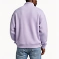 thumbnail image 4 of Dwellite Mock Neck Sweaters for Men Quarter Zip Waffle Knit Pullover Business Casual Mock Neck Long Sleeve Sweater Purple 3XL, 4 of 4