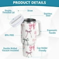 thumbnail image 2 of 40 oz Tumbler with Handle Cute Bows Ribbons Insulated Water Bottle with Straw Lid Vacuum Insulated Stainless Steel Travel Coffee Mug, 2 of 6